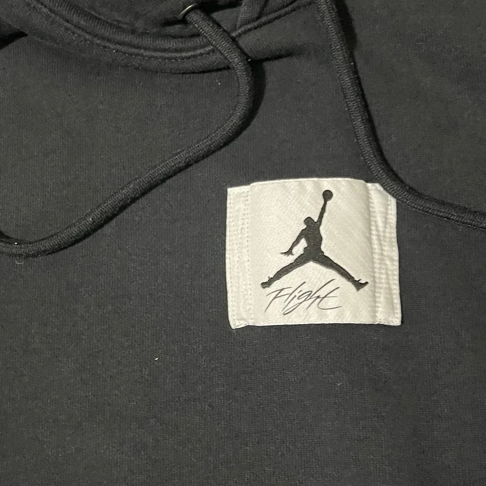 Nike Air‎ Jordan Flight Logo Hoodie Men Medium Black Fleece Pullover DQ7338-612